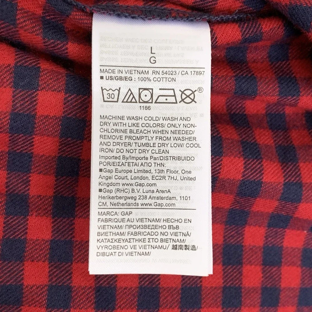NEW Gap Body Womens Cotton Flannel Pajama Pants Red Blue Check Loungewear Large